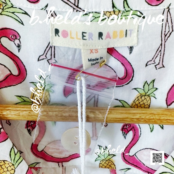 Roller Rabbit Freddy Flamingo Liza Set Pajamas in Pink Size X-Small (XS) New NWT - Picture 9 of 17